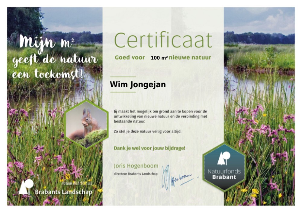 natuurfonds brabants landschap certificaat aangekocht 100m2 boomkikkers de brand op 24122024
